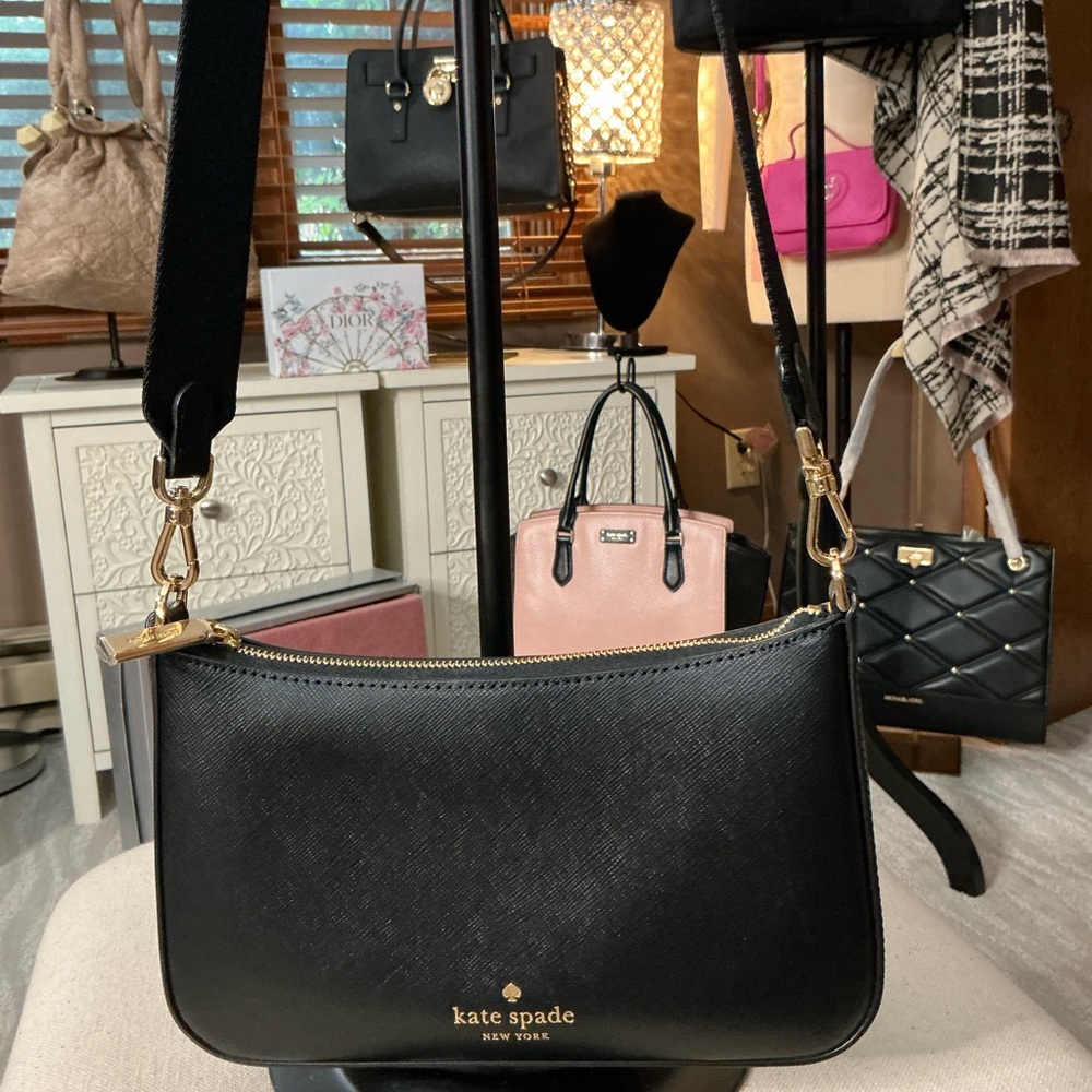 Kate Spade Black Crossbody Bag with Floral Design - Picture 15 of 16